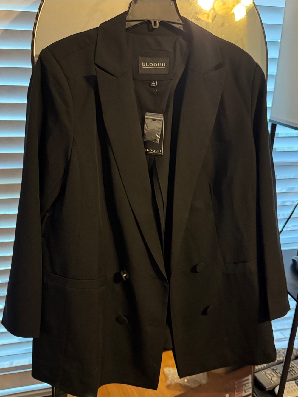 Eloquii Sleek Black Double-Breasted Blazer